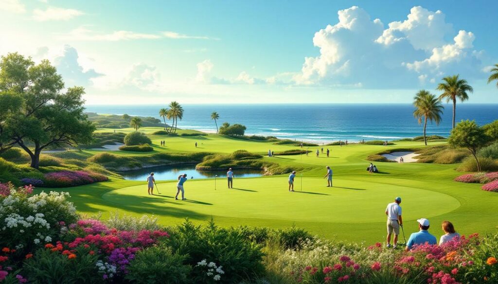 A tranquil round of golf by the ocean, displaying the charm of the best golf courses in Vero Beach.